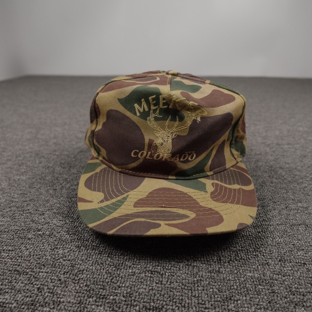 Vintage Meeker Colorado Hat Cap Snap Back Mens One Size Camo Otto Baseball 90s